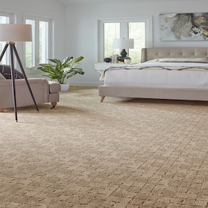 Posh Patterns Classical Beige 37 oz. Polyester Pattern Installed Carpet