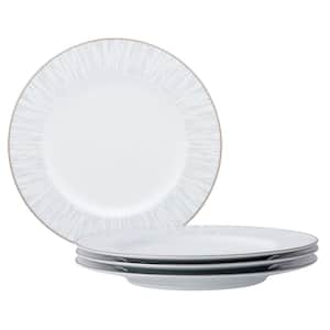 Glacier Platinum 8.25 in. (White) Porcelain Salad Plates, (Set of 4)