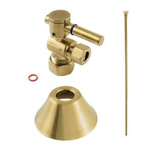 Trimscape Lever Toilet Trim Kit with Supply Line and Flange in Brushed Brass