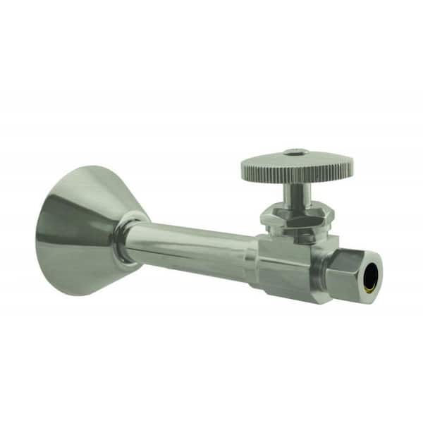 Westbrass 1/2 in. Copper Sweat x 3/8 in. O.D. Compression Outlet Angle Stop in Satin Nickel