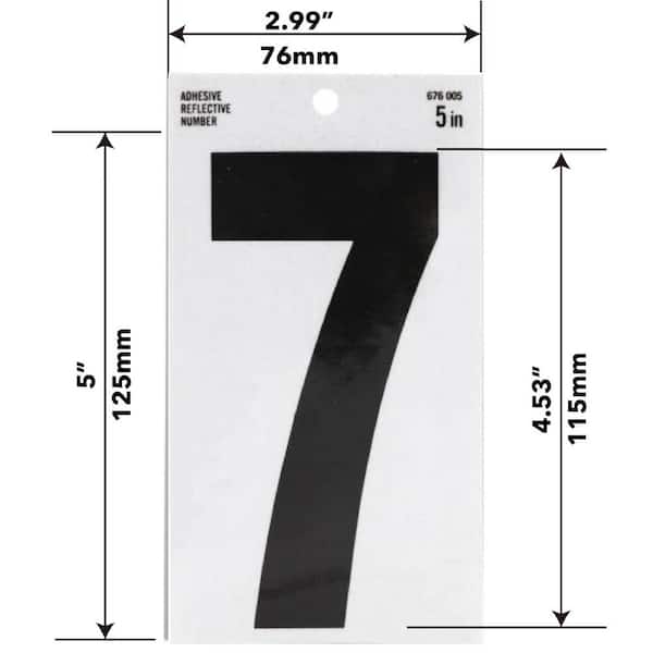 Plastic Labels 115mm 4½" Black on White Sticky Numbers Numbering Stickers 