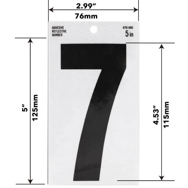 Numbering Stickers Plastic Labels 115mm 4½" Black on White Sticky Numbers 