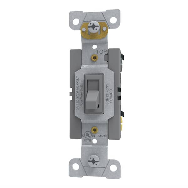 15 Amp 4-Way Light Switch Residential Gray