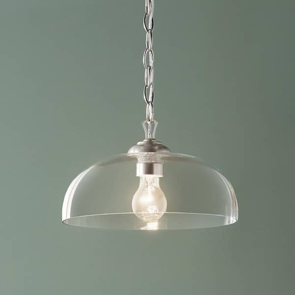 Gineva 1-Light Pendant with Clear Glass in Brushed Nickel