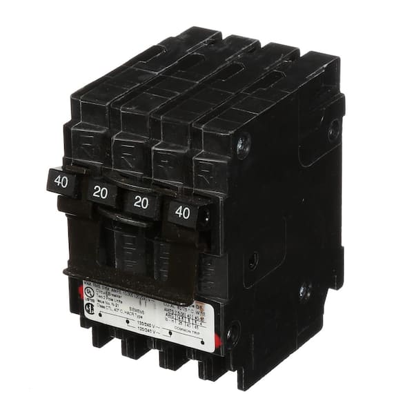 Siemens 20 Amp Double-Pole and 40 Amp Double-Pole Type QT Quad Circuit Breaker