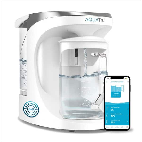 Countertop Reverse Osmosis Water Purifier in White with 4-Stage Filtration and PFAS Removal-Alkaline
