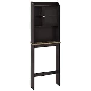 23.22 in. W x 7.5 in. D x 68.1 in. H Brown MDF Freestanding Linen Cabinet Over The Toilet Space Saver in Espresso