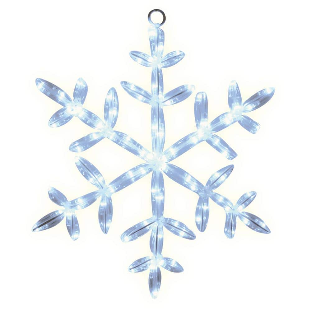 24 in. 120-Light Pure White LED Tube Light Snowflake