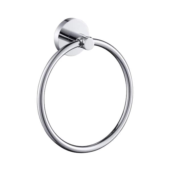 (1-Pack) Bathroom Accessories Wall Mounted Towel Ring in Chrome