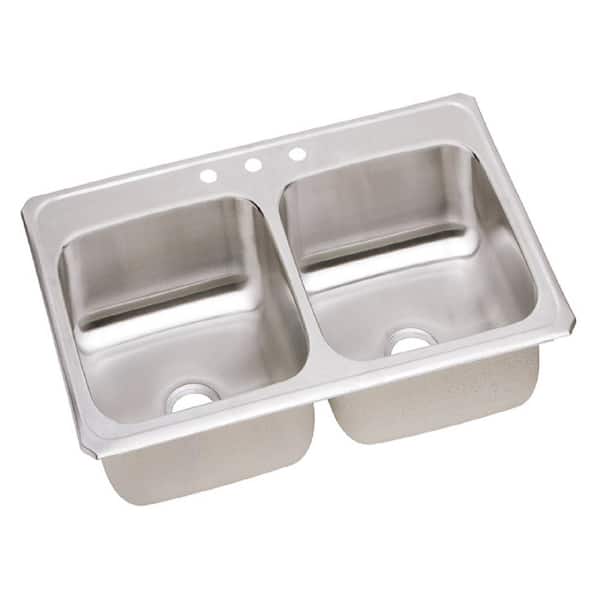 Elkay Celebrity 43in. Drop-in 2 Bowl 20 Gauge  Stainless Steel Sink Only and No Accessories