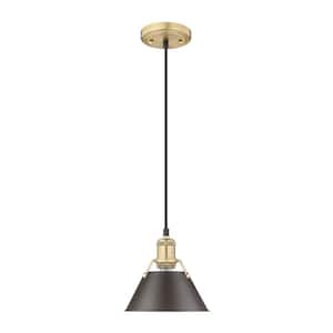 Orwell 100-Watt 1-Light Brushed Champagne Bronze and Rubbed Bronze Mini Pendant Light