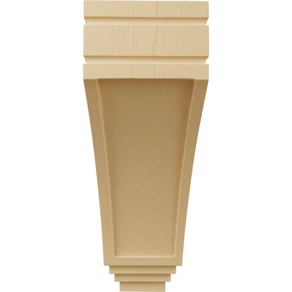 Large Alder Wood Corbel with Carved Details, 5"W x 7.75"D x 14"H
