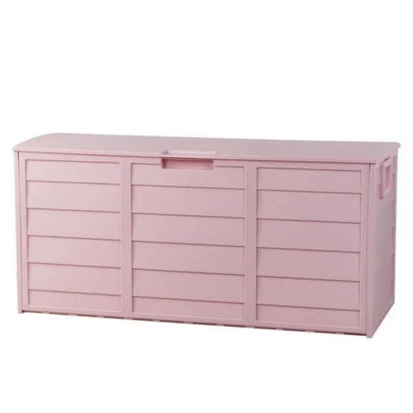 75 Gal. Outdoor Garden Plastic Storage Deck Box Chest Tools Cushions Toys Lockable Seat