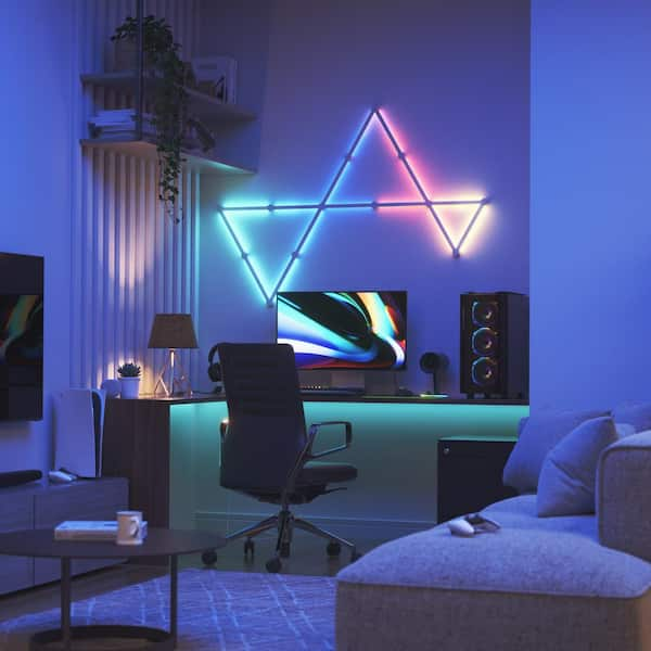 Nanoleaf Lines 60 Degrees Smarter Kit Multi-Color Modular Backlit LED Wall  Light Bars Gaming and Entertainment (9 Light Bars) NL59-K-0003LW-9PK - The  Home Depot