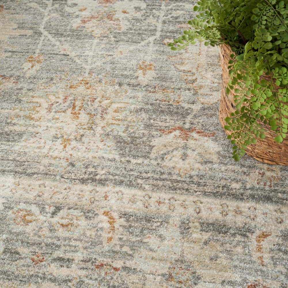 Gray 8' x 10' Vintage Synthetic Persian Area Rug