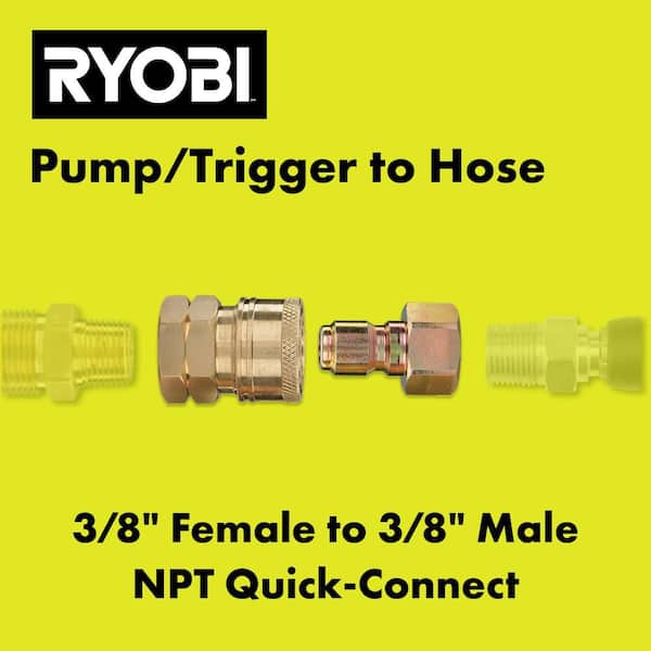 3/8 in. Male Quick-Connect x Female NPT Coupler Kit for Pressure Washer