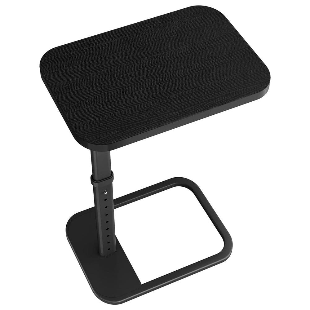 Adjustable Height Folding Metal Base TV Tray Table Sleek Black Rounded Corners Multi-Purpose Side Table price history on PriceWatchPro