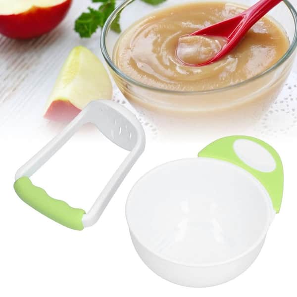 Baby Food Masher Bowl Set Anti-Scalding Handle Non-Slip Easy Clean Thickened Grinding Rod Food Preparation