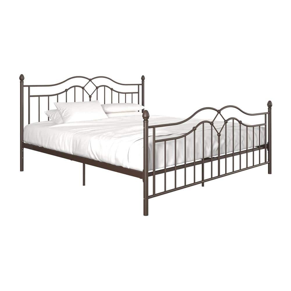 DHP Tatiana Bronze King Size Bed Frame, Bronze Metal