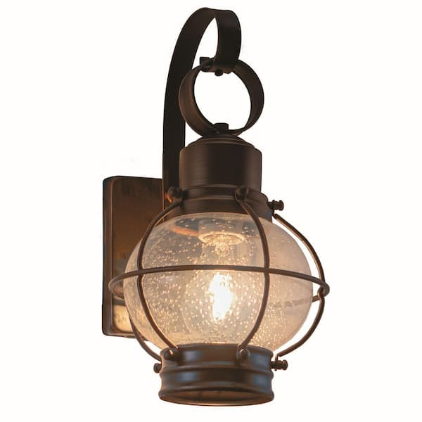 Chatham 1 Light Bronze Coastal Outdoor Wall Lantern Clear Glass