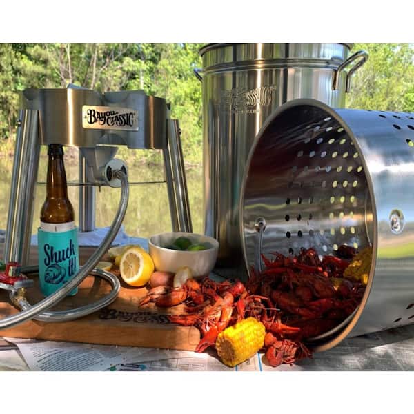  FEASTO 80QT Outdoor Propane Aluminum Boiling Pot with Basket,  Crab Steaming, Crawfish Boil, Seafood Boil Pot, Crawfish Cooker, Low  Country Boil Pot, Non-Assembly Frame Stand : Patio, Lawn & Garden