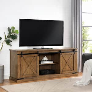 Eastport 72 in. Dark Oak TV Stand Fits TV's up to 80 in. with Sliding Door