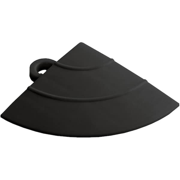Swisstrax 4.5 in. x 2.75 in. Jet Black Polypropylene Corner Edging for Diamondtrax Home Modular Flooring (4-Pack)