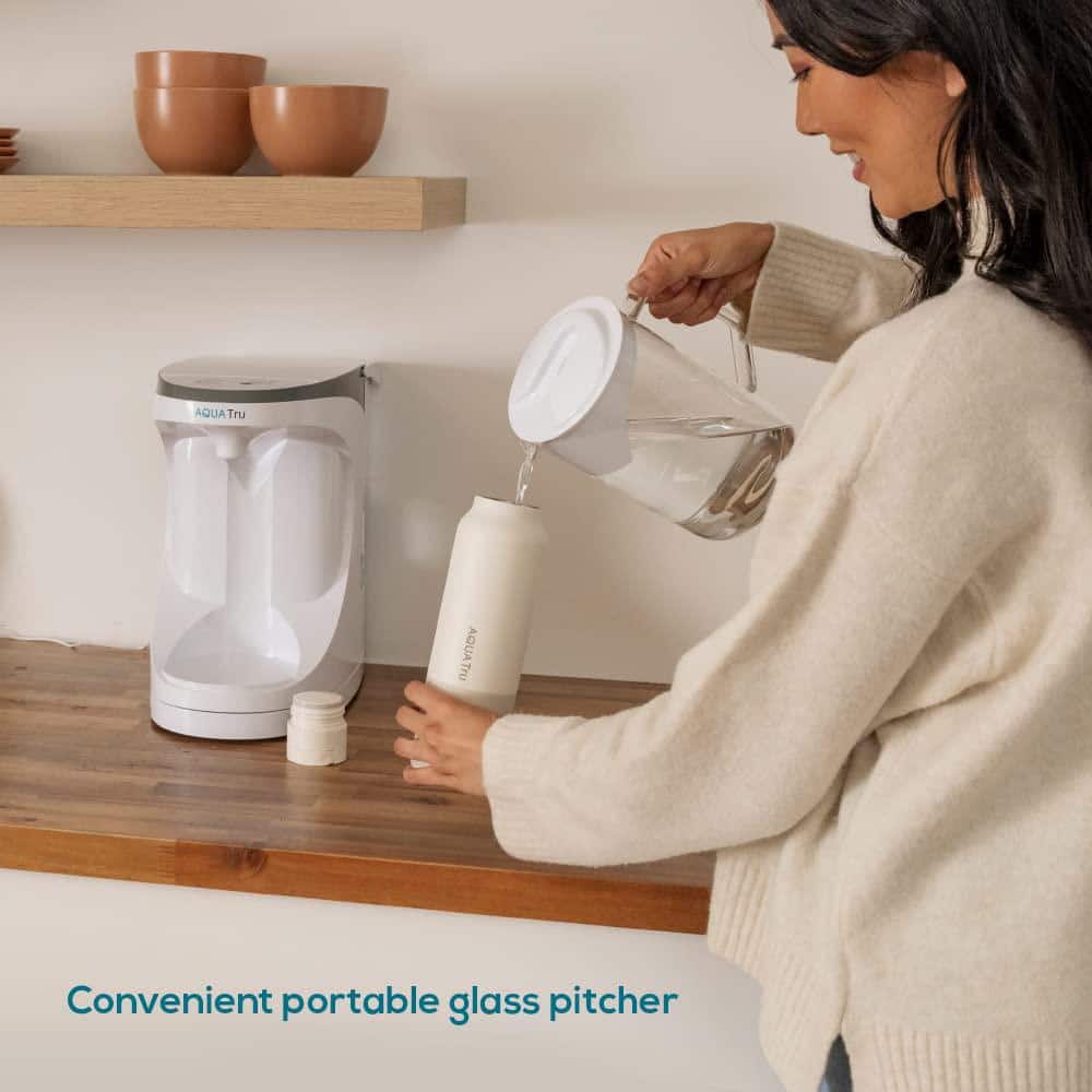 AquaTru White 4-Stage Countertop Water Purifier with Carafe