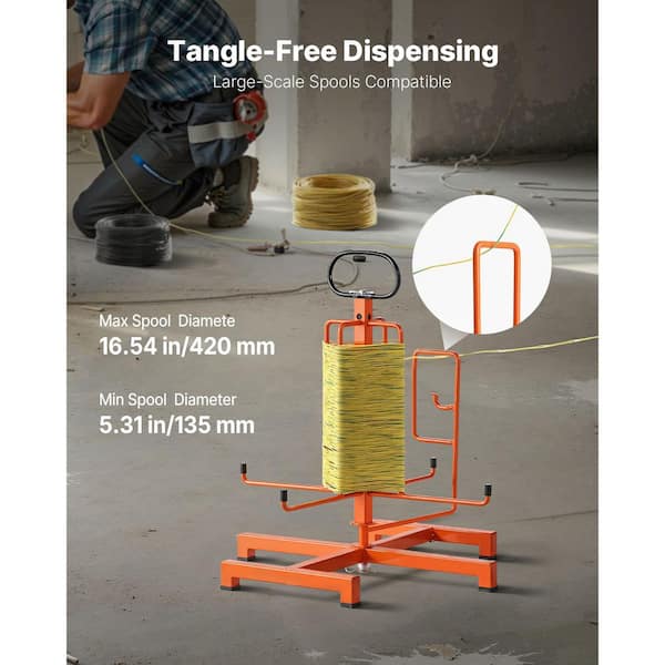 SKYSHALO Cable Dispenser Floor or Stud Mounted Wire Spool Rack
