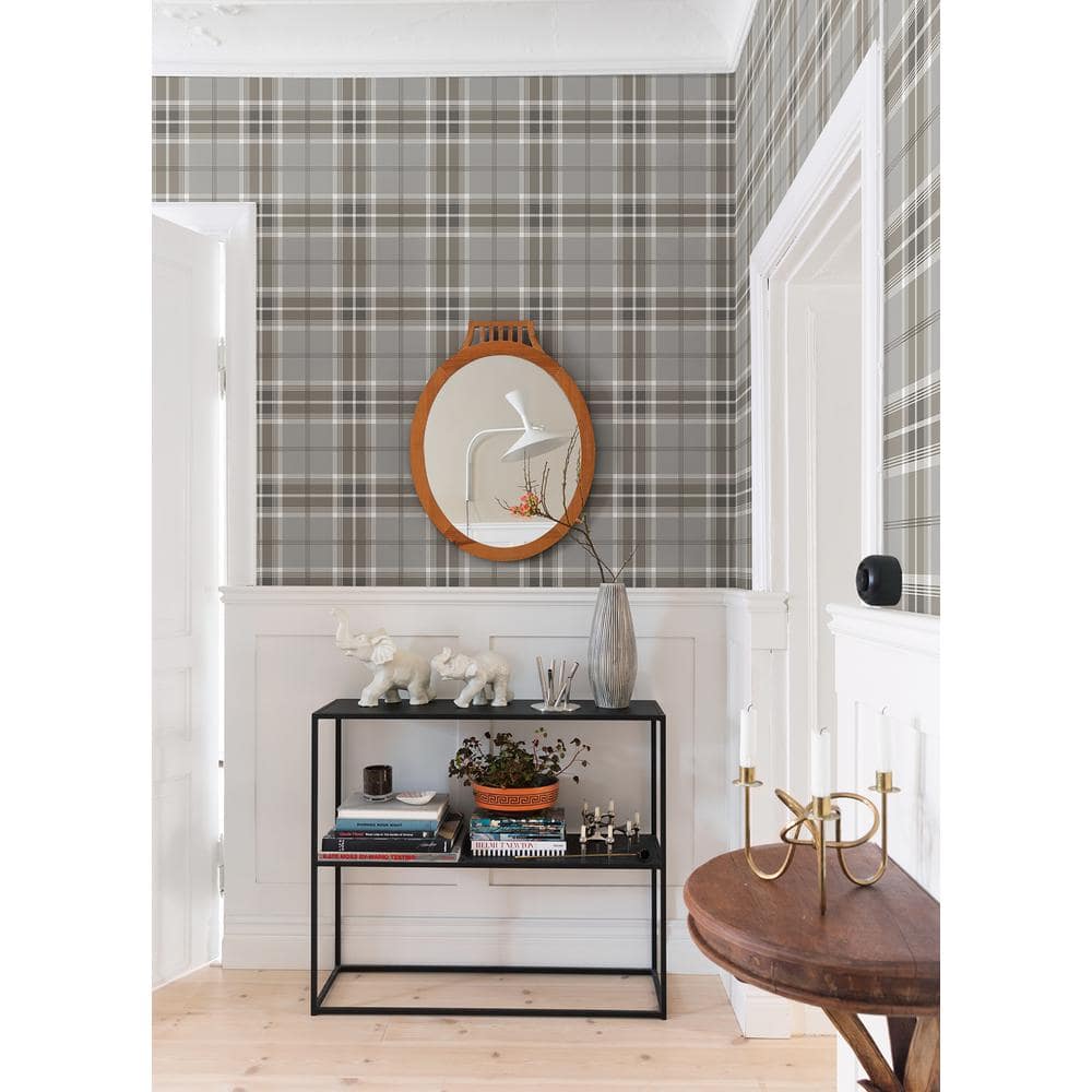 Sala Neutral Plaid Non-Woven Wallpaper