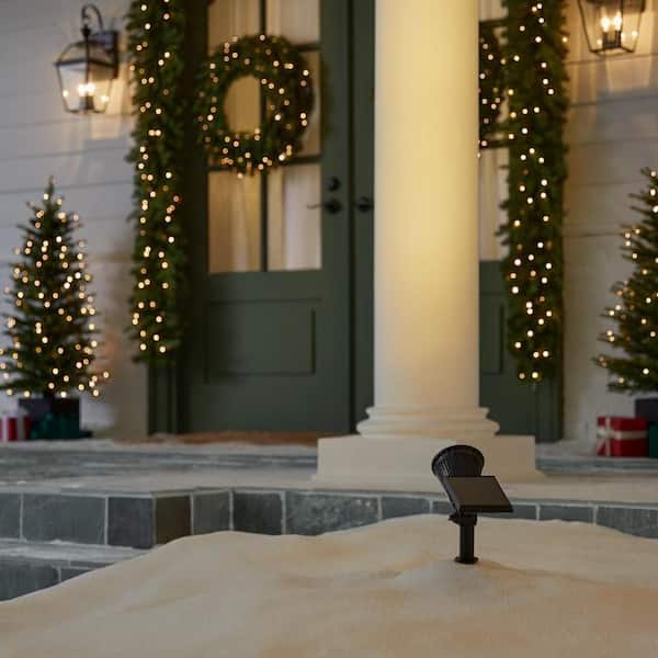 15.5 in. Warm White LED Solar Spot Light Holiday Yard Stake