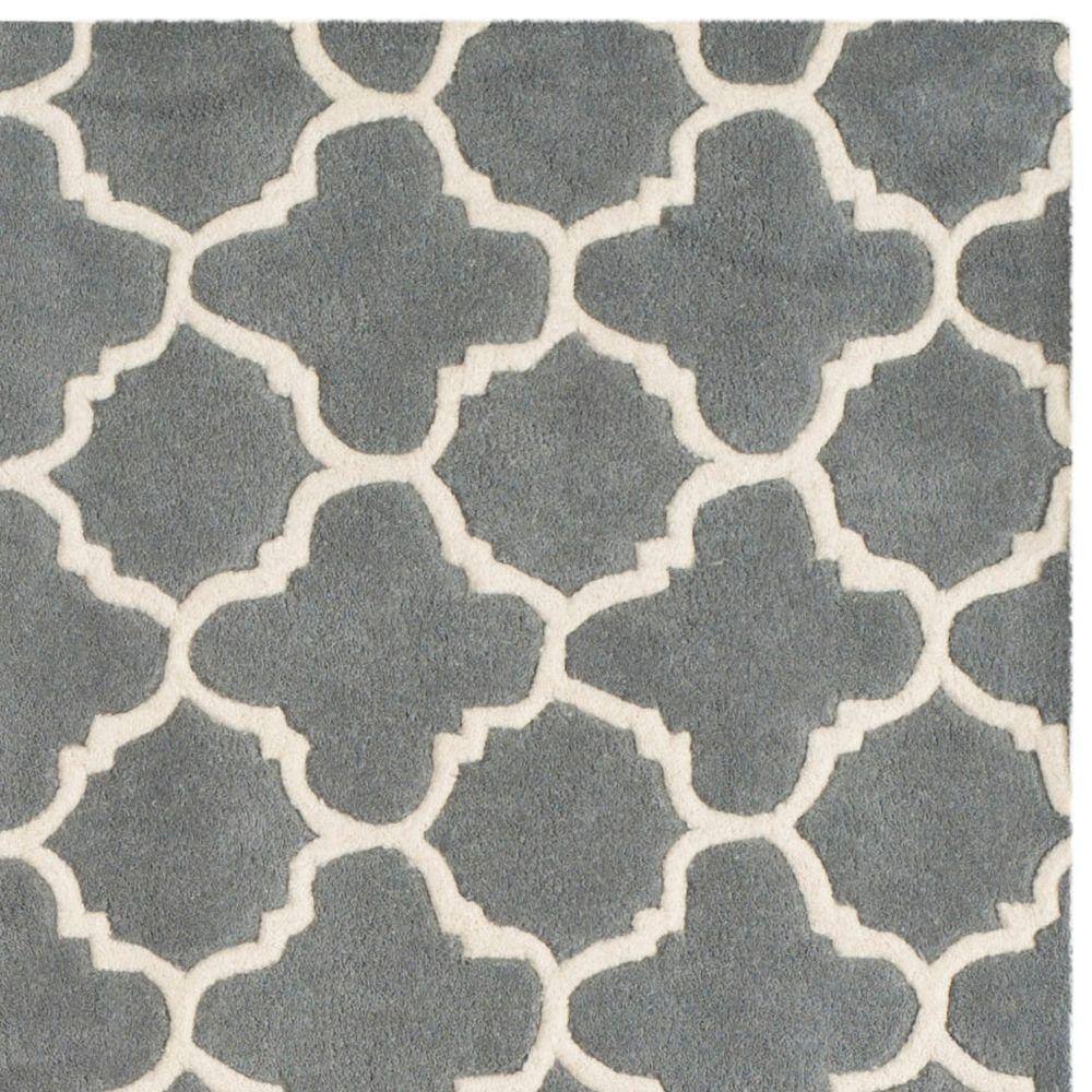 Chatham Dark Grey and Ivory Hand-Tufted Wool Area Rug