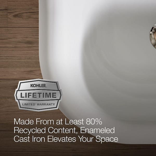 KOHLER - Brockway 36 in. Cast Iron Wall Mount Utility, Service, Laundry Sink in White