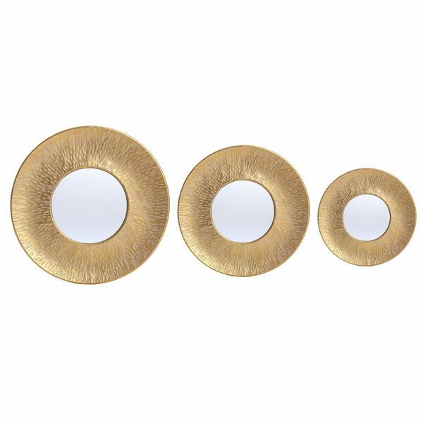 優れた品質 LuxenHome Round Metal Gold 3-Piece H in. 22.25 x W in. 22.25 洋楽