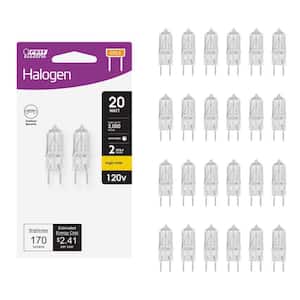 20-Watt Bright White (2700K) T4 GY8.6 Bi-Pin Base Dimmable Halogen Light Bulb (24-Pack)