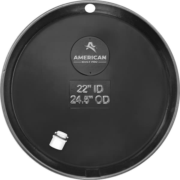AMERICAN BUILT PRO 22 in. Drilled Plastic Water Heater Drain Pan with 1 in. Drainhose Adapter