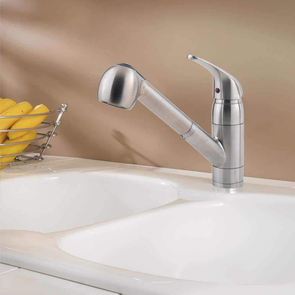 Stainless Steel Single Handle Pull-Out Kitchen Faucet