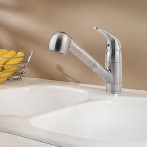 Series 1-Handle Pull Out Kitchen Faucet in Stainless Steel