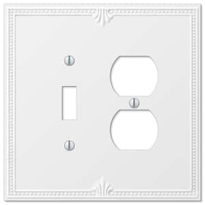 Richmond 2 Gang 1-Toggle and 1-Duplex Composite Wall Plate - White
