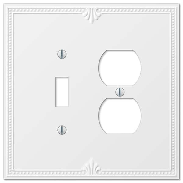 Richmond 2 Gang 1-Toggle and 1-Duplex Composite Wall Plate - White