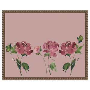 "Trio Of Peonies" by Lucille Price 1-Piece Floater Frame Giclee Abstract Canvas Art Print 16 in. x 20 in.