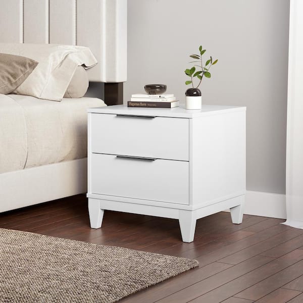 Boyd Sleep Mackay 2 - Drawer Easy - Glide Modern White Nightstand ...