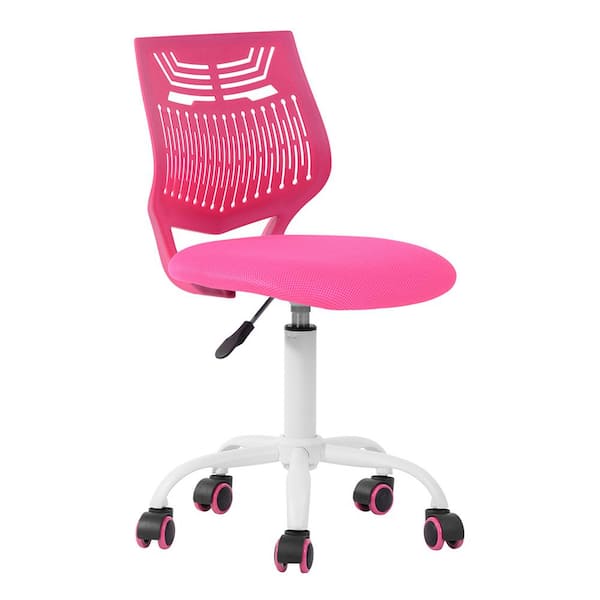 HOMCOM Pink Heart Love Shaped Back Design Office Chair with