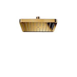 3-Spray Patterns with 1.8 GPM 6 in. ‎Ceiling Mount Rain Fixed Shower Head in Gold