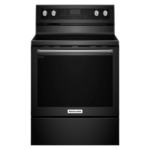 KitchenAid 6.4 cu. ft. Electric Range with Self-Cleaning Convection Oven in Black