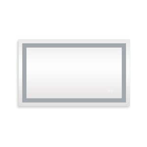 40 in. W x 24 in. H Rectangular Frameless Anti-Fog LED Light Wall Bathroom Vanity Mirror with Touch Button, Silver