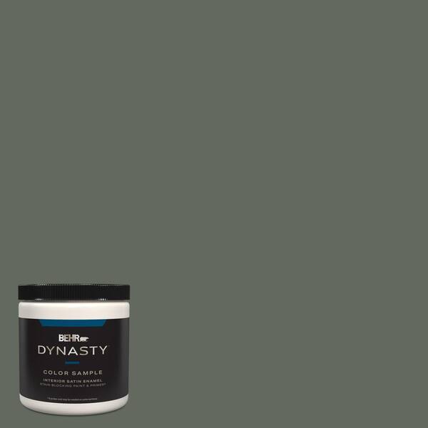 BEHR DYNASTY 8 oz. #N410-6 Pinecone Hill One-Coat Hide Satin Enamel ...