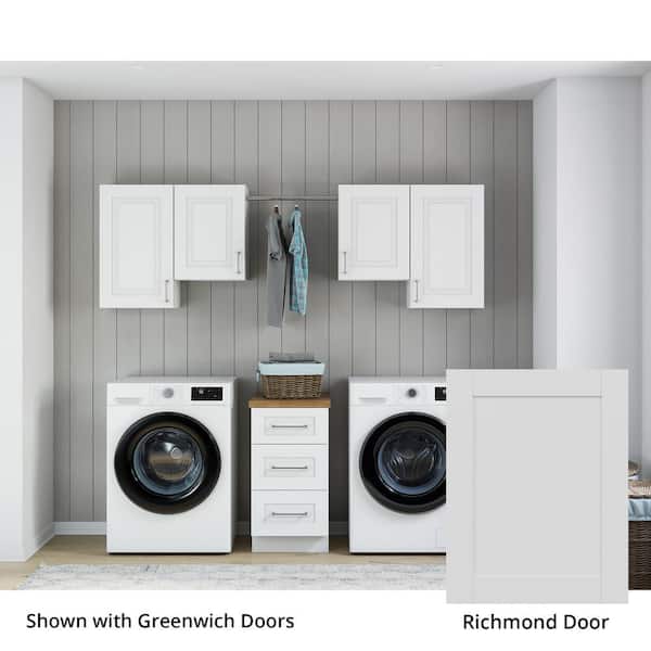 MILL'S PRIDE Richmond Verona White Plywood Shaker Stock Ready to Assemble Kitchen-Laundry Cabinet Kit 24 in. x 84 in. x 94 in.