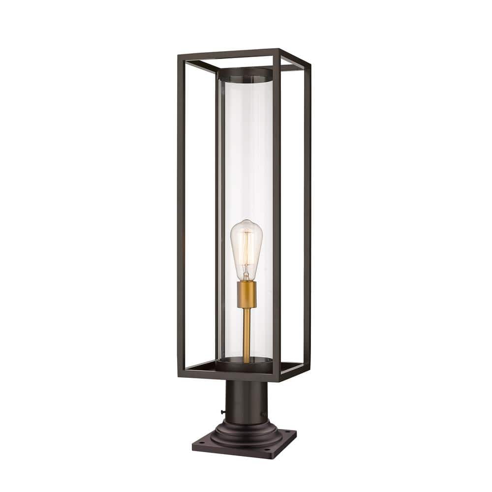 Dunbroch 30" Deep Bronze and Brass Outdoor Pier Light