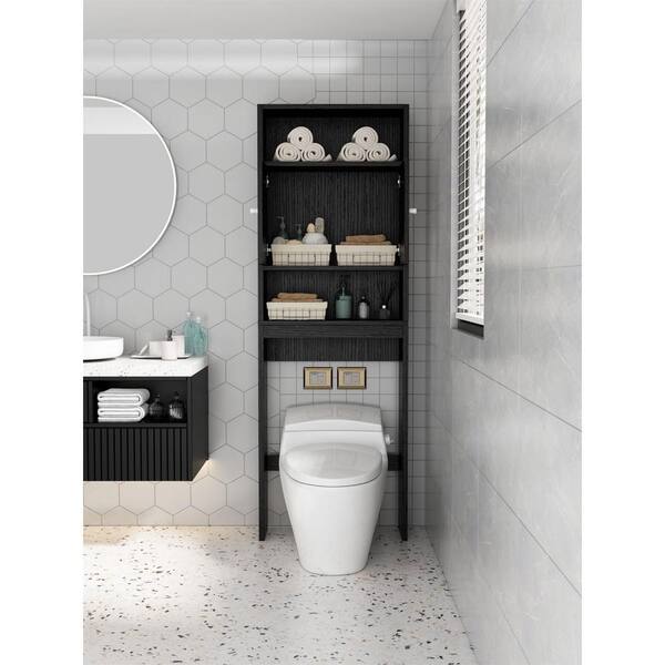 FAMYYT 24.8 in. W x 77 in. H x 7.9 in. D White Over The Toilet